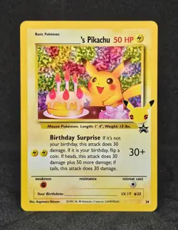 ______'s Pikachu 24/53 Pokemon TCG Celebrations: Classic Collection Holo PROMO - Image 1