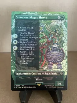 MTG Final Fantasy Summon: Magus Sisters - FOIL Borderless Rare #0200 - Image 1