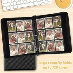 9 Pocket Card Binder, Premium Zip Trading Card Binder, 720 Double Sided Pocket P - Image 6