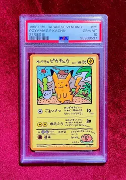 1998 Pokemon Japanese Vending Series III #25 Ooyama's Pikachu PSA 10 GEM MINT - Image 1