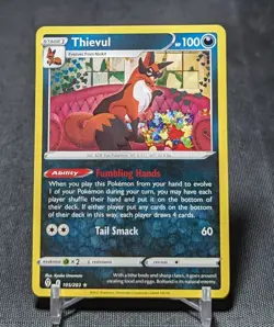 Thievul Regular Rare Darkness 2021 EVOLVING SKIES Pokemon TCG Card 105/203 - Image 1