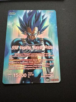 SSB Vegeta Saiyan Pride Card BT27-001 SLR Dragon Ball Super Masters History of Z - Image 1