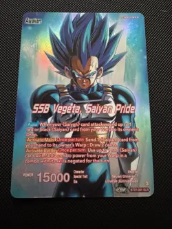 SSB Vegeta Saiyan Pride Card BT27-001 SLR Dragon Ball Super Masters History of Z - Image 7