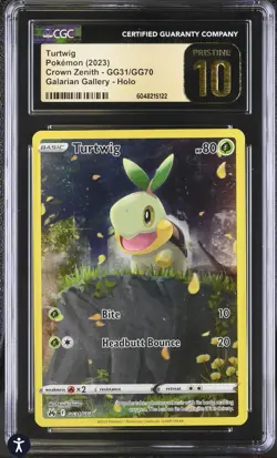 CGC 10 Turtwig GG31/GG70 Galarian Gallery Crown Zenith Holo Pokemon Card psa - Image 3
