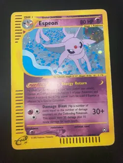 2002 Pokemon Card Set Aquapolis Espeon Holo Rare #H9 ENG - Image 2