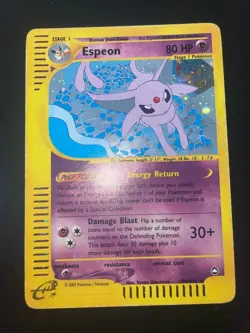2002 Pokemon Card Set Aquapolis Espeon Holo Rare #H9 ENG - Image 5