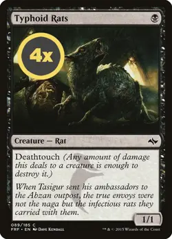 MTG Playset (4x) Typhoid Rats ** Fate Reforged ** English (NM) - Image 1