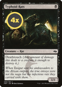 MTG Playset (4x) Typhoid Rats ** Fate Reforged ** English (NM) - Image 3