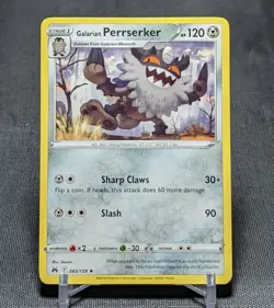 Galarian Perrserker Regular Rare Metal Crown Zenith Pokemon TCG Card 085/159 - Image 1