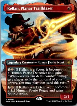 Kellan, Planar Trailblazer (Borderless) FOIL Foundations MTG NM - Image 3