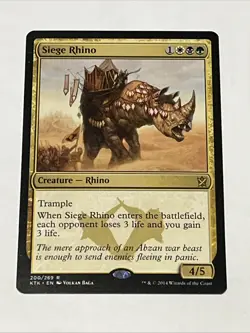 2014 Khans of Tarkir MTG Siege Rhino #200 Magic - Image 3