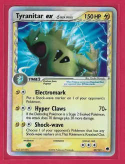 Tyranitar Ex Delta Species Dragon Frontiers Holo 99/101 2006 Rare Pokémon - Image 1