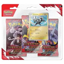 Pokémon TCG Destined Rivals 3-Pack Blister – Zebstrika – Brand New & Sealed - Image 1