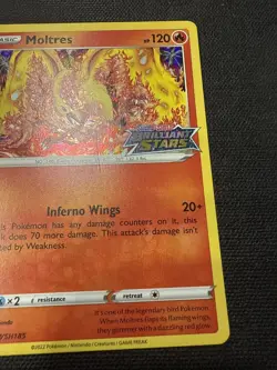 Moltres SWSH185 Stamped Brilliant Stars variant Pokemon TCG NM black star F - Image 3