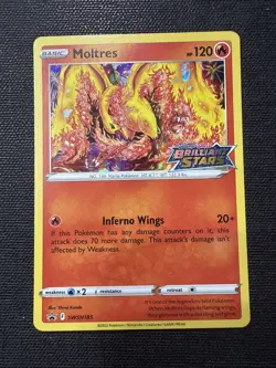 Moltres SWSH185 Stamped Brilliant Stars variant Pokemon TCG NM black star F - Image 9