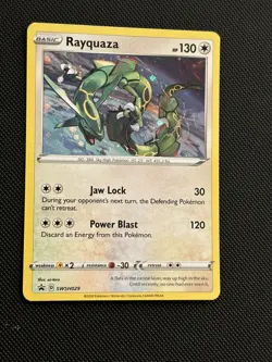 Rayquaza SWSH029 Pokémon Black Star Promo Cosmos Holo Crown Zenith Variant C - Image 4