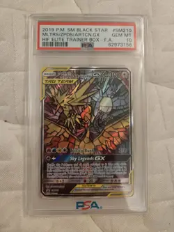Pokémon TCG - Hidden Fates- Moltres Zapdos Articuno GX - SM210 - Promo - PSA 10 - Image 2