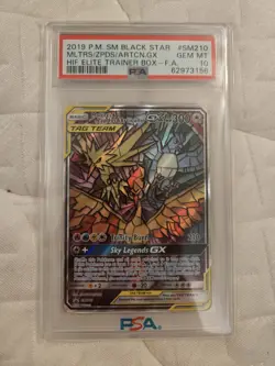 Pokémon TCG - Hidden Fates- Moltres Zapdos Articuno GX - SM210 - Promo - PSA 10 - Image 6