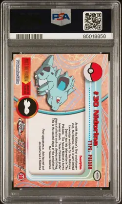 Nidorina #30 - 2000 Pokemon Topps Chrome Pokemon T.V - PSA 10 GEM MINT - Image 3