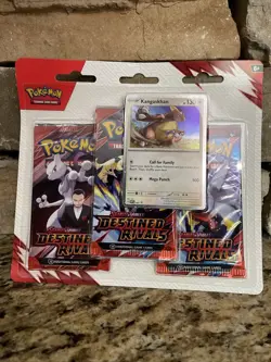 Destined Rivals 3-Pack Blister Pokemon TCG Kangaskhan Sealed Rare Mint SP 🔥🔥 - Image 3