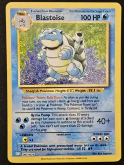 Blastoise 003/034 CLB Classic Collection Exclusive Holo Pokémon TCG 2023 NM - Image 3