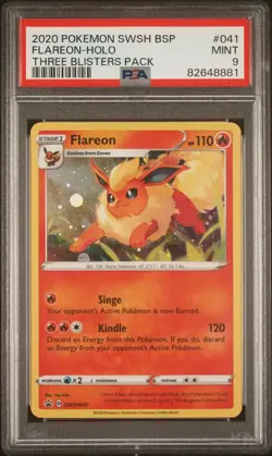 PSA 9 MINT Flareon SWSH041 Black Star Promos Cosmos Holo Eeveelution Pokémon TCG - Image 1