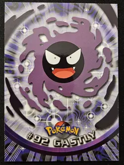 Gastly #92 Topps Blue Label TV Animation Edition Non Holo Pokémon TCG 1999 NM - Image 1