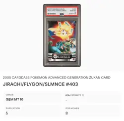 PSA 10 GEM MINT Jirachi Flygon Salamence 403 Carddass Zukan Bandai Pokémon POP 5 - Image 2