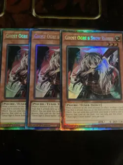 YUGIOH GHOST OGRE & SNOW RABBIT COLLECTORS RARE RA04-EN015 x3 PLAYSET - Image 1