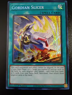 Gordian Slicer Ultra Rare 1st Edition ALIN-EN066 NM Yugioh - Image 1