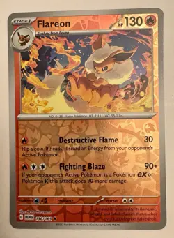 Flareon Reverse Holo NM 136/165 Scarlet & Violet 151 Pokemon Card - Image 1