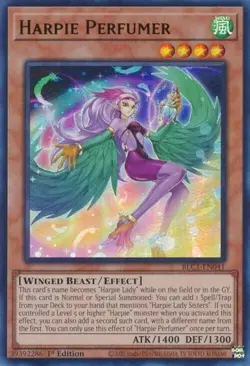 Yu-Gi-Oh TCG Ultra Rare BLC1-EN041 Harpie Perfumer (Gold) - Image 1
