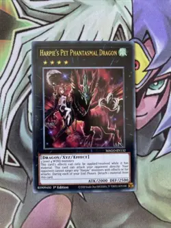 MAGO-EN132 Harpie's Pet Phantasmal Dragon Gold Letter 1st Edition NM Yugioh Card - Image 1