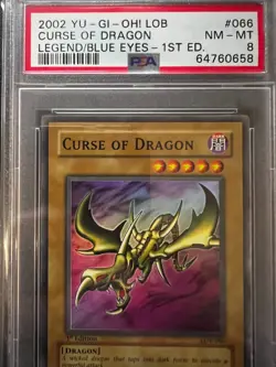 Curse of Dragon LOB-066 Super Rare 1st Edition PSA 8 Near Mint Yugioh - Image 8