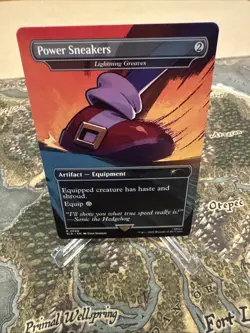 MTG Power Sneakers Lightning Greaves Borderless Sonic Secret Lair - Image 1