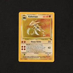 1999 Pokemon Unlimited Fossil  Kabutops #09/62 Holo MP - Image 1