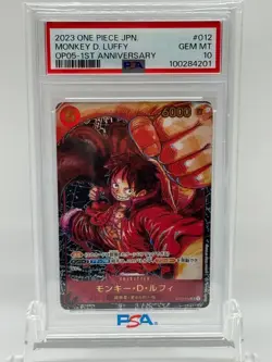 PSA 10 Luffy SR ST01-012 OP05 Awakening of The New Era ONE PIECE Card Japanese - Image 1