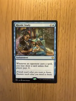 Rhystic Study Jumpstart Regular Rare Card Near Mint Condition - Image 1