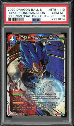 Vegeta Royal Condemnation SPR BT9-110 Dragon Ball Super Card Game PSA 10 - Image 1
