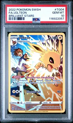 2022 POKEMON SWORD & SHIELD BRILLIANT STARS #TG04 FULL ART/JOLTEON PSA 10 - Image 1