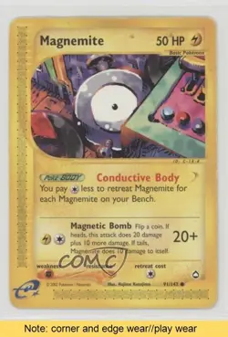 Magnemite Pokemon e-Card Series Aquapolis #91 2002 READ 0cp0 - Image 1