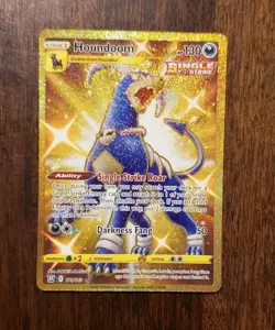 2021 Pokemon TCG Battle Styles Houndoom 179/163 Gold Secret Rare Full Art Card - Image 1