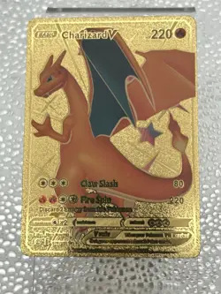 Charizard V Gold Foil Fan Art Textured Collector Pokemon Card 079/073 HP220 - Image 3