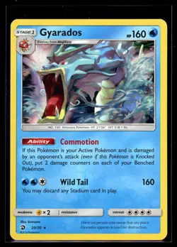 2018 Sun & Moon - Dragon Majesty Gyarados #20 Holo Rare Pokemon Card - Image 3