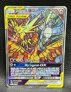 Moltres & Zapdos & Articuno GX SM210 Promo Hidden Fates Pokémon Card Alt Art(2) - Image 3