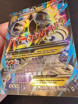M Mewtwo EX 159/162 2015 XY Breakthrough Set Pokemon Card Full Art Mega - Mp - Image 3