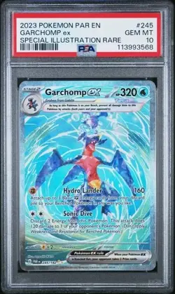 PSA 10 Garchomp ex 245/182 Special Illustration Rare Paradox Rift Pokémon Card - Image 1