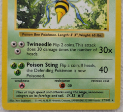 1999 Beedrill #17 Base Set Shadowless Regular Pokemon Card Rare - Image 10
