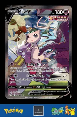 2021 Pokemon SWSH Fusion Strike 251/264 Mew V - Image 4