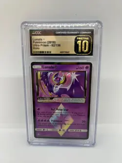 (POP 2) CGC 10 PRISTINE Pokémon Lunala Prism Star Ultra Prism 62/156 Holo Rare - Image 1